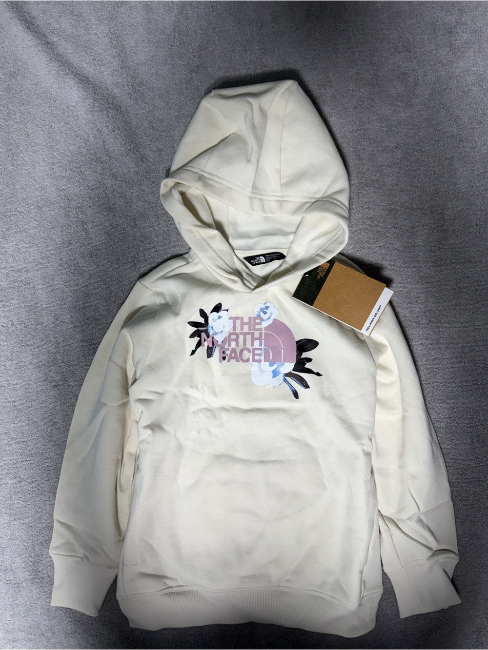 The North Face Girls Winter Floral Camp Fleece Pullover Hoodie US Size 6 NWT